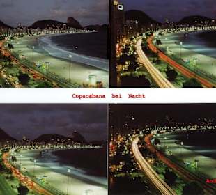 Postkarte - Copacabana bei Nacht