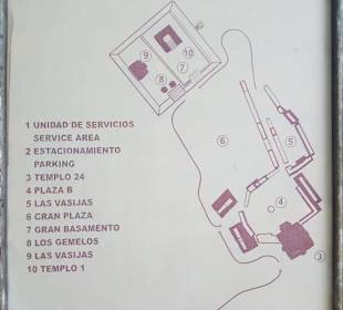 Wegplan der Maya Ruinen