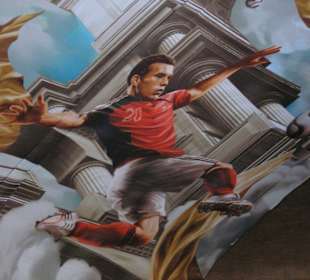 Deckenbemalung im Hbf während der WM