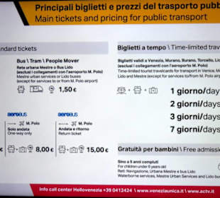 Öff. Transport, incl. Vaporetti