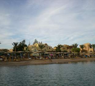 Blick auf die Hotels