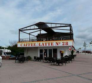 Shops and Restaurants at Sea Front in Dahme