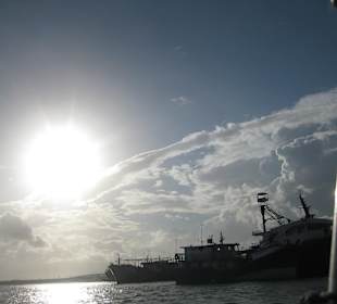 Viele Schiffe weit draußen Ebbe