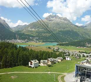 Corvatschbahn mit Blick auf Silvaplana