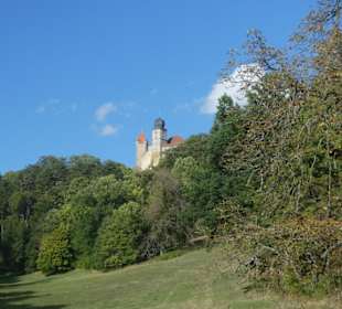 Blick vom Hofgarten hoch zur Veste von Coburg
