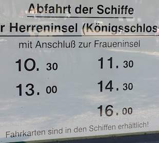 Schifffahrtsplan zu den Inseln mit Königsschloß.