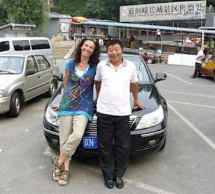 Annett und ihr Fahrer Guo