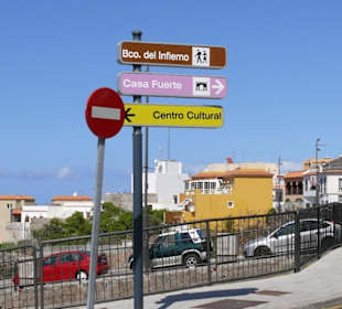 Die Wegweiser zur Schlucht