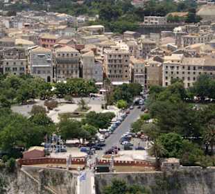 Blick auf Korfu Stadt