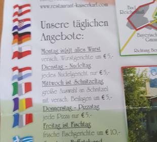 Mittagsspeisekarte