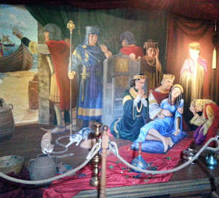 Malerarbeiten an der Wand im Turm