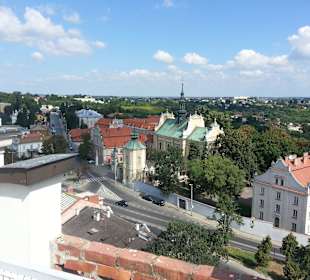 Widok z wieży widokowej Bramy Opatowskiej