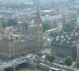 Westminster Abbey,Big Ben vom Londen Eye aus
