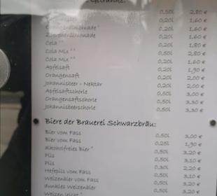 Auswahl aus der Speisekarte