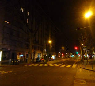 Ulice Lyonu wieczorem