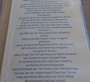 Geschichte des Turms auf der Getränkekarte