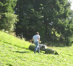 Selbst in den Bergen wird gearbeitet