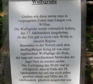 Hinweisschild Wolfsgrube