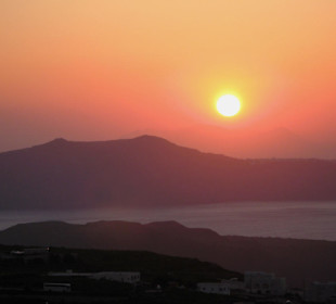 Sunset view from Franco's Cafe Pyrgos
