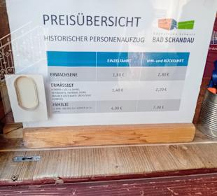 Die Preistafel
