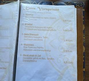 Speisekarte 