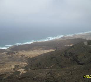 Blick von den Bergen auf den Strand/ Küste bei Cof
