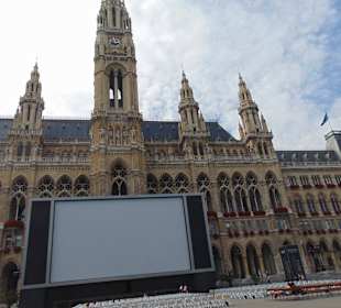 Экран на здании Ратуши.