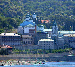 Chalkidiki, Halbinsel Athos, Blick vom Schiff