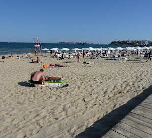 Strand Ende Sonnenstrand mit Blick auf Nessebar