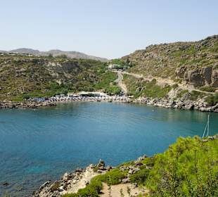 Ladiko-Bucht und Hotel  