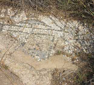 Kleiner unbedeckter Mosaikausschnitt
