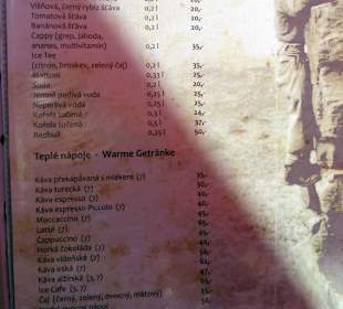 Cepin Getränke- und Speisenkarte