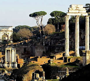 Titusbogen, Vesta-Tempel, Castor & Pollux-Tempel