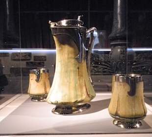 Glaskaraffe mit Silberüberfang