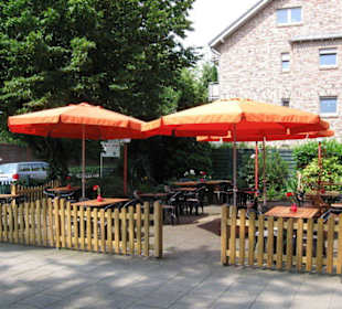 Blick auf den Biergarten