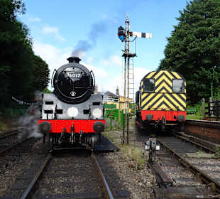 Dampflok wird umgespannt