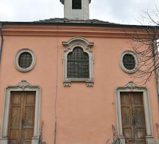 Blick zur Einsiedelner Kapelle in Rastatt