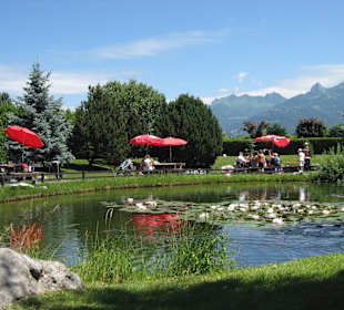 Swiss Vapeur Parc Blick Teich und Berge