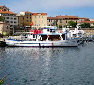 Ausflugsschiffe zur Neptunsgrotte im Hafen Alghero