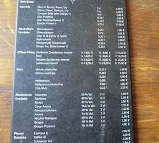 Getränkekarte