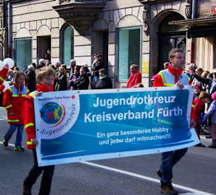 BRK Fürth Fußgrp.3 Festwagen Früher und Heute