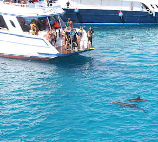 Boot mit Massentourismus