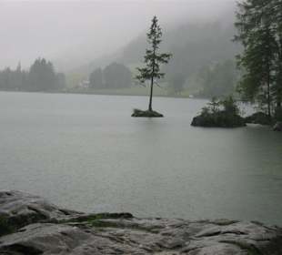 Der Hintersee hat auch bei Regen seinen Reiz