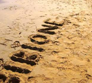 Inschrift im Sand (nicht von mir)