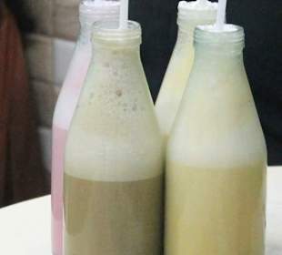 Flavoured milk and cold coffee
