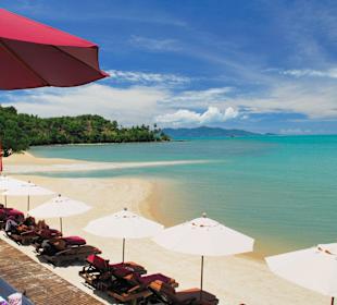 View of the Beach from Zazen Restaurant.
