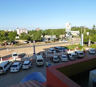 Blick auf den Parkplatz