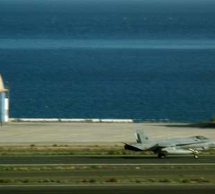 Landung eines Düsenjets