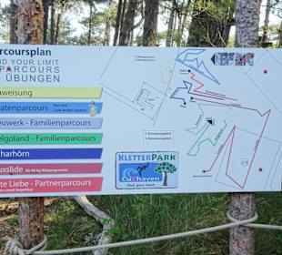 Parcoursplan des Kletterparks Cuxhaven