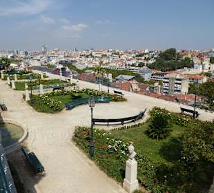 Schöner Park am oberem Punkt der Bahn